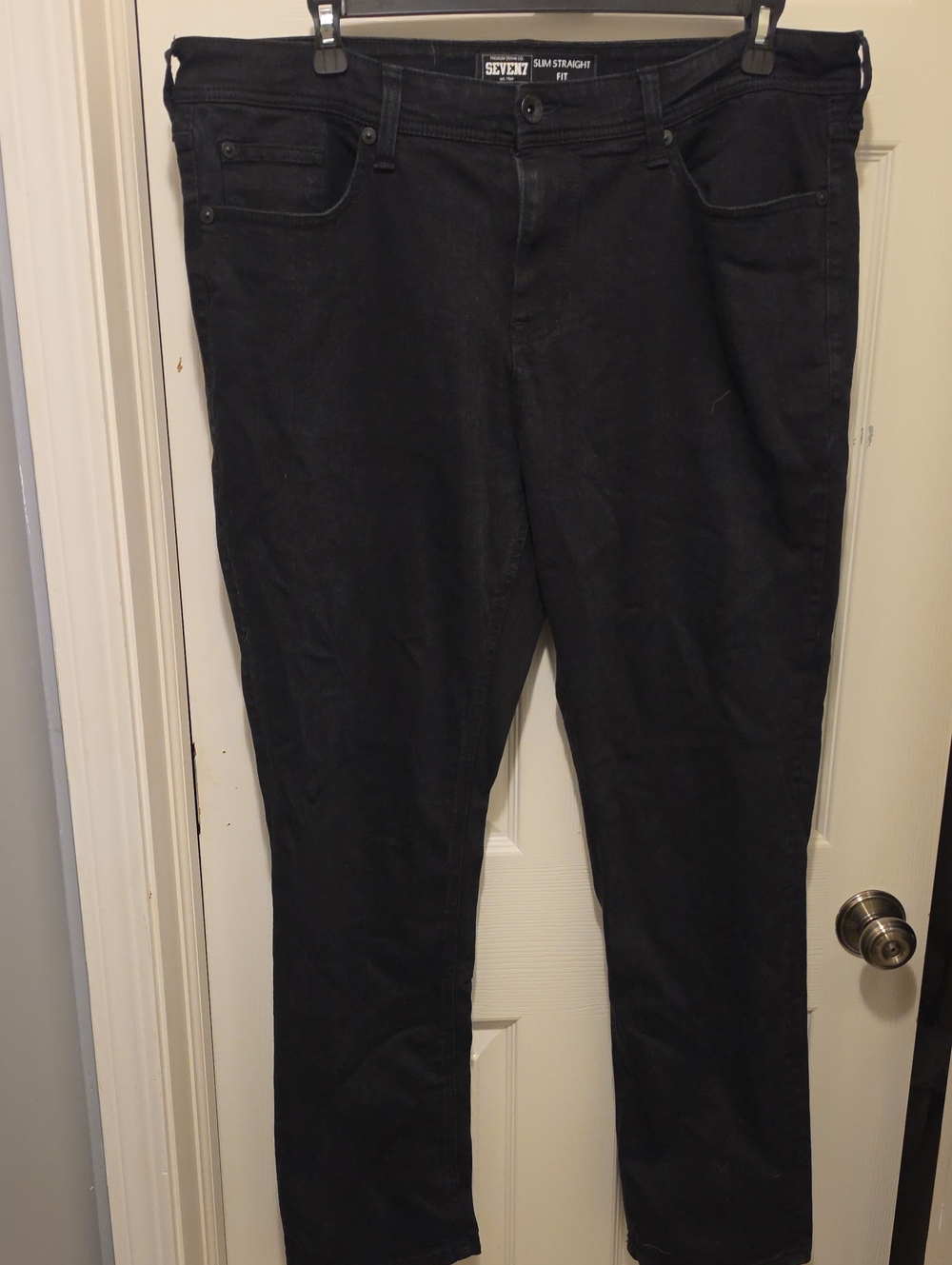 Seven7 Black Slim Straight Jeans - Classic Five-Pocket
